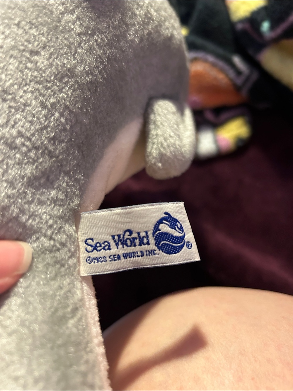 SeaWorld Purple Hoodie Dolphin Plush Stuffed Animal - Picture 4 of 13